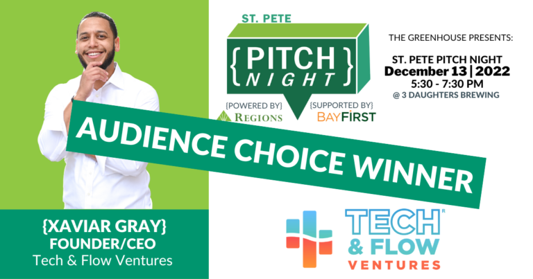Tech & Flow Ventures as Audience Choice Winner of St. Pete Pitch Night December 2022